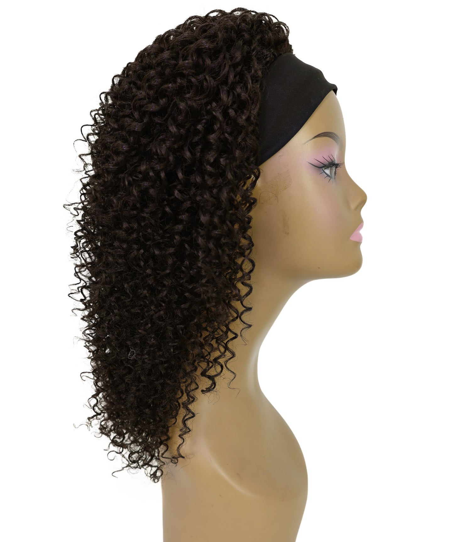 Zemira Women's Natural Curly Afro Wig with Headband