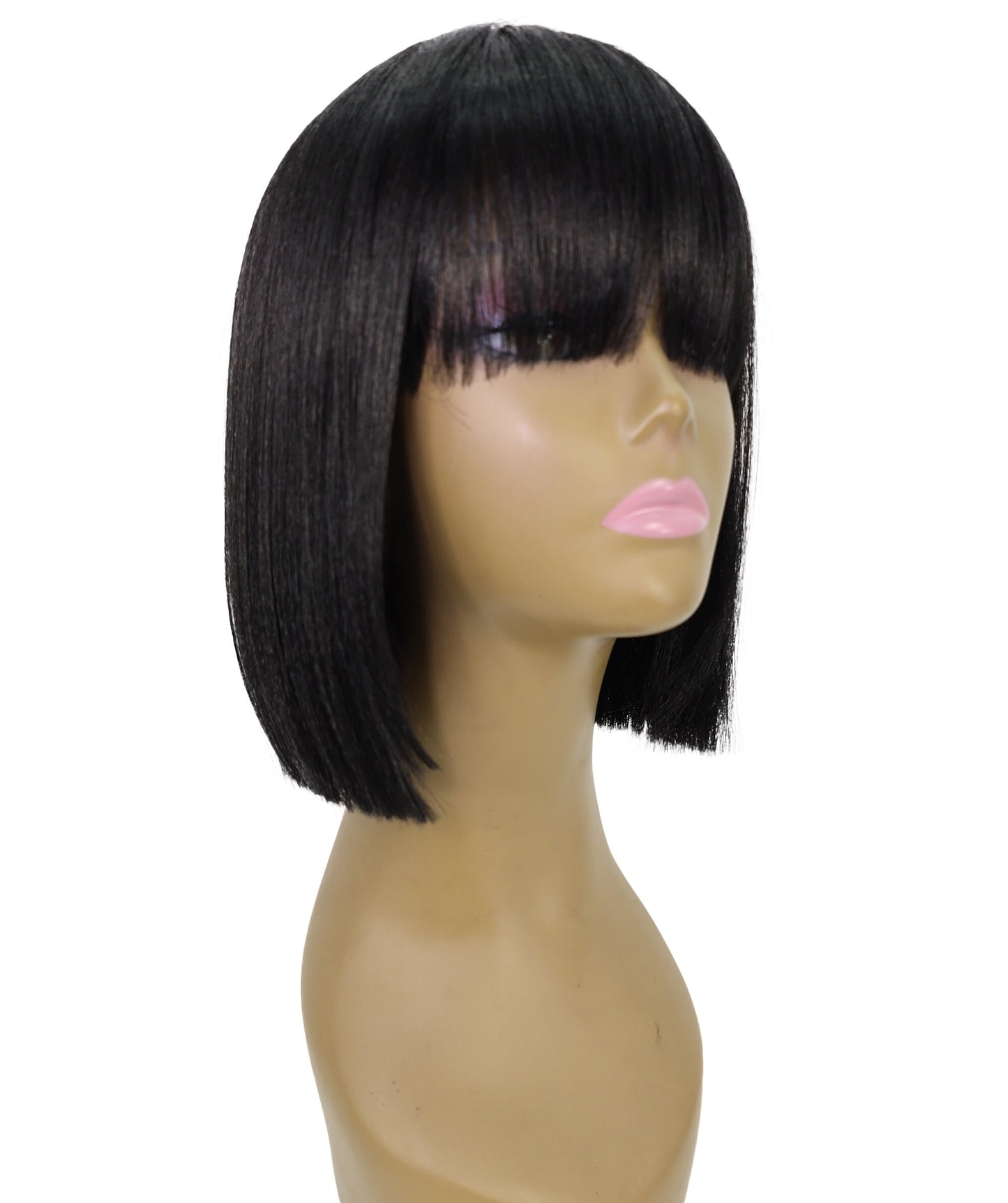 Shelia Mid-Length Human Hair Blend 10 Inch Full Wig Fun & Edgy Shag with Razor-Finished Bob