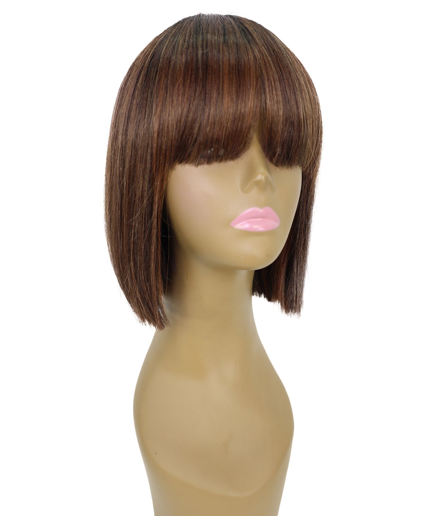 Shelia Mid-Length Human Hair Blend 10 Inch Full Wig Fun & Edgy Shag with Razor-Finished Bob