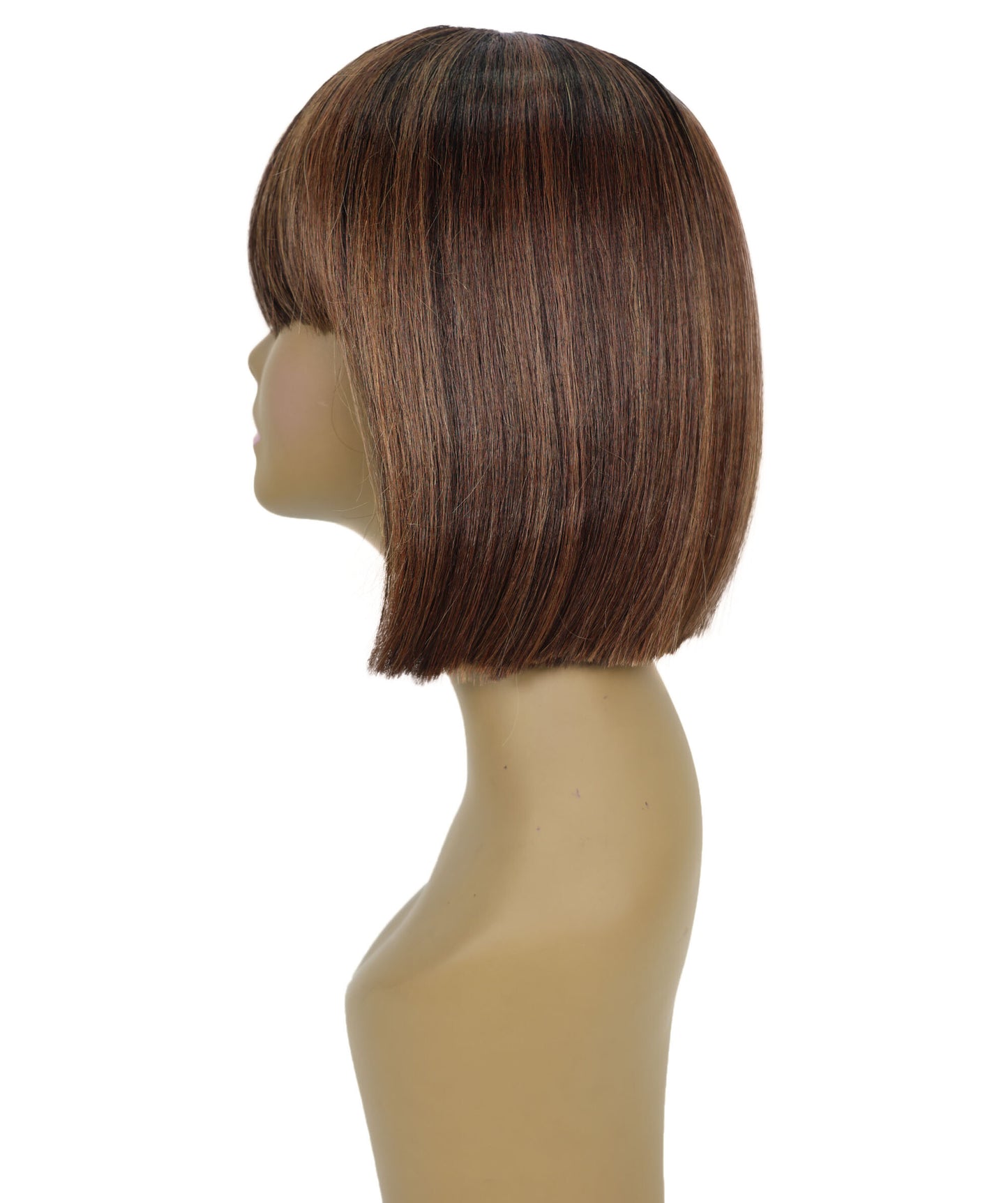 Shelia Mid-Length Human Hair Blend 10 Inch Full Wig Fun & Edgy Shag with Razor-Finished Bob