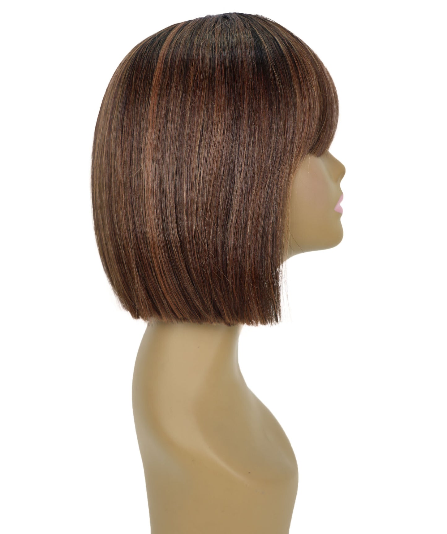 Shelia Mid-Length Human Hair Blend 10 Inch Full Wig Fun & Edgy Shag with Razor-Finished Bob
