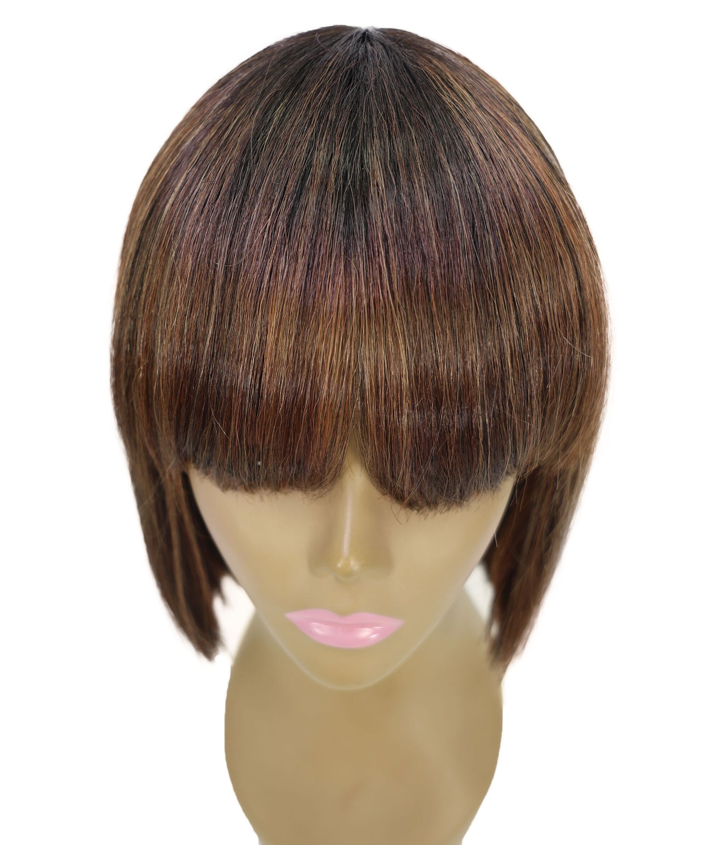 Shelia Mid-Length Human Hair Blend 10 Inch Full Wig Fun & Edgy Shag with Razor-Finished Bob