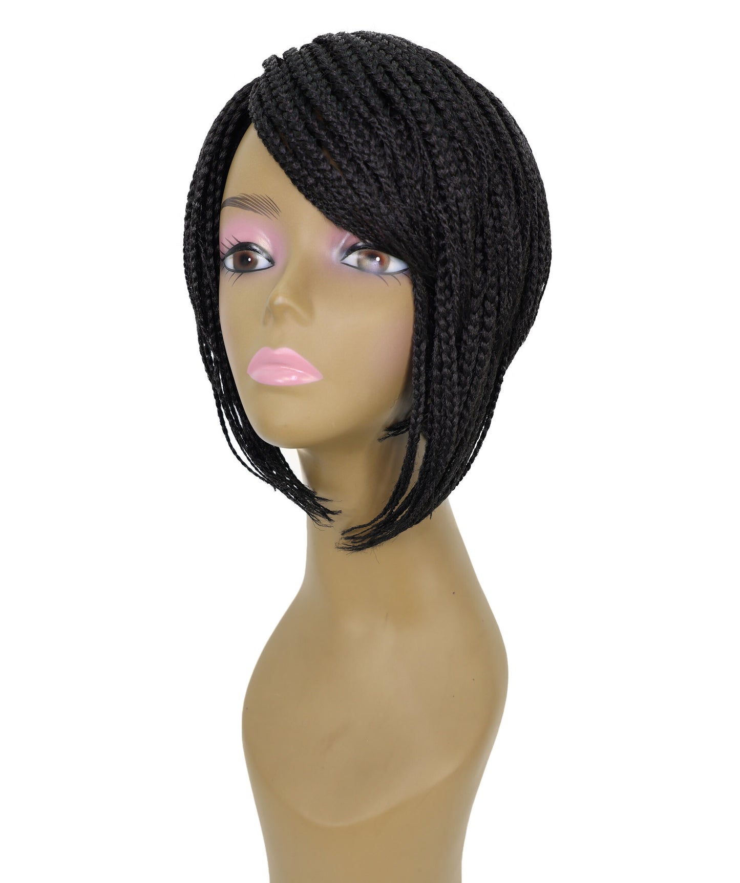Brendy Women's Full Wig 8.5 Inch Side-Part Short Micro Braided Wig