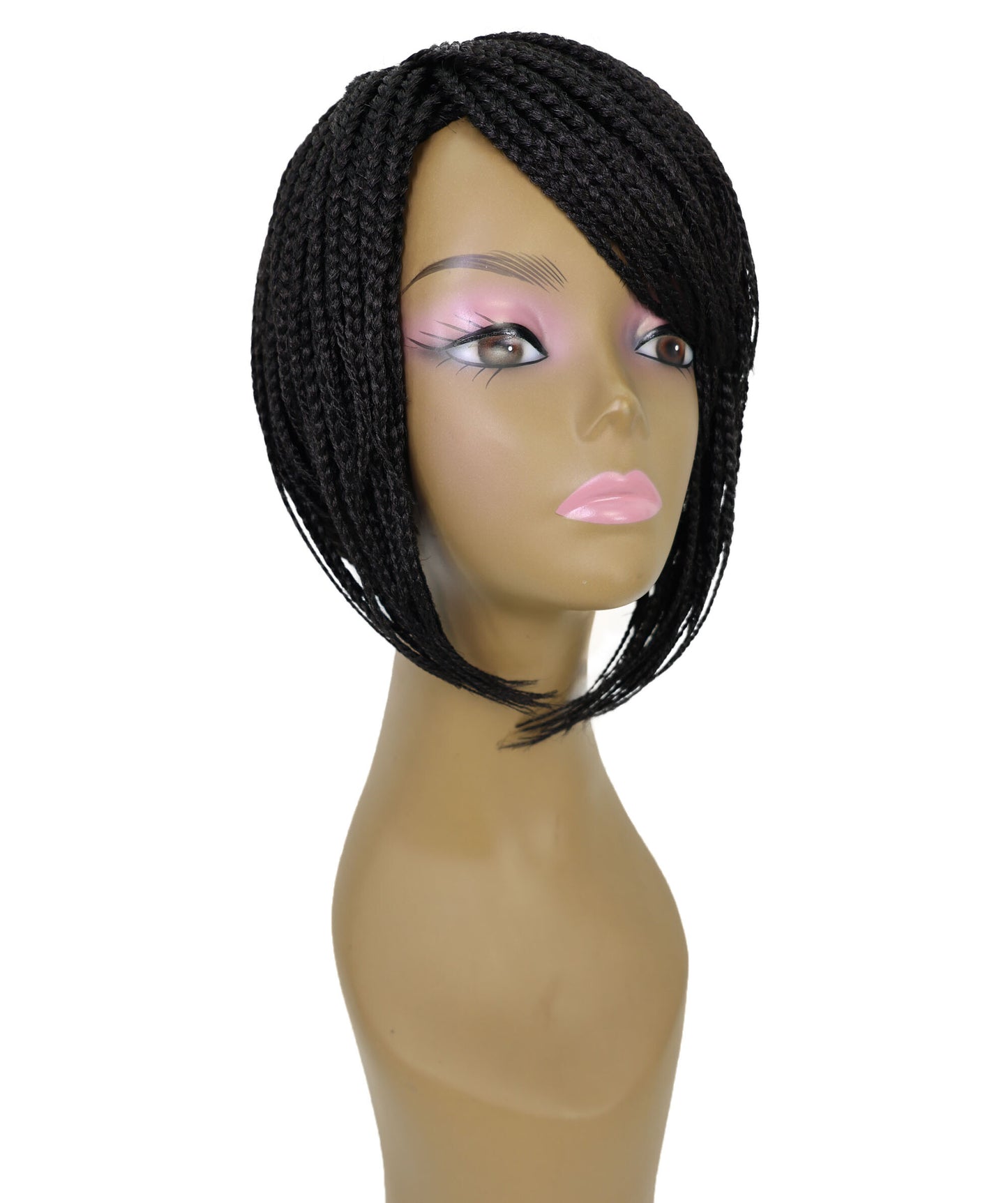 Brendy Women's Full Wig 8.5 Inch Side-Part Short Micro Braided Wig
