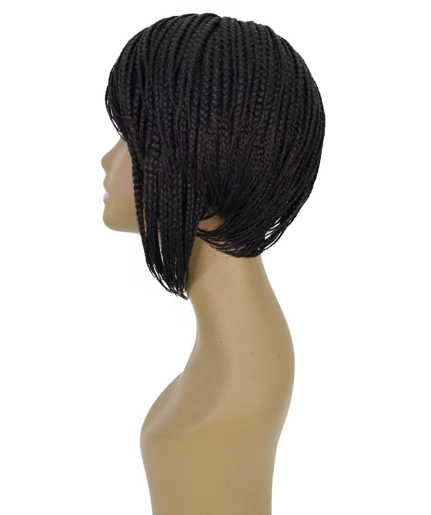 Brendy Women's Full Wig 8.5 Inch Side-Part Short Micro Braided Wig