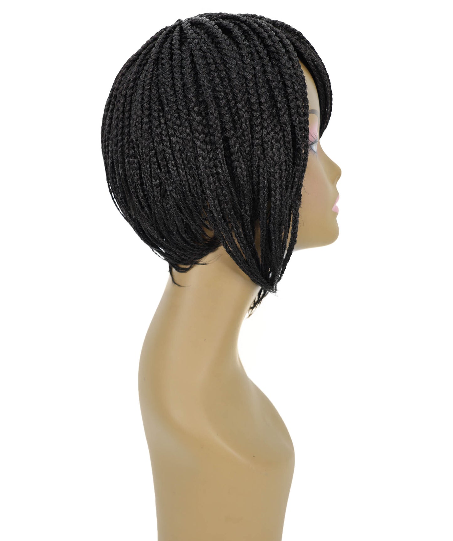 Brendy Women's Full Wig 8.5 Inch Side-Part Short Micro Braided Wig