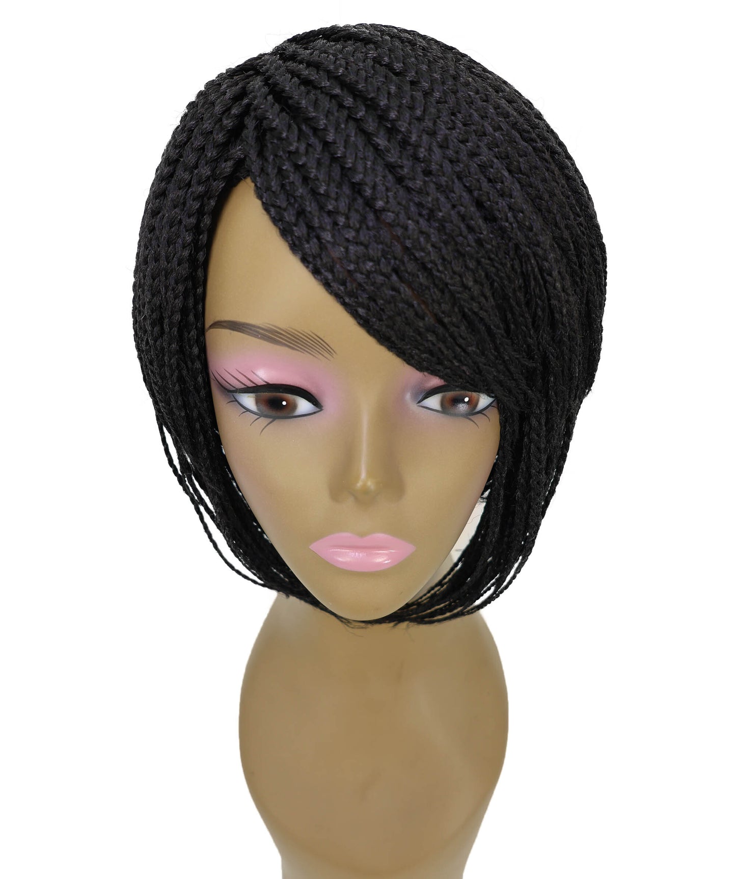 Brendy Women's Full Wig 8.5 Inch Side-Part Short Micro Braided Wig