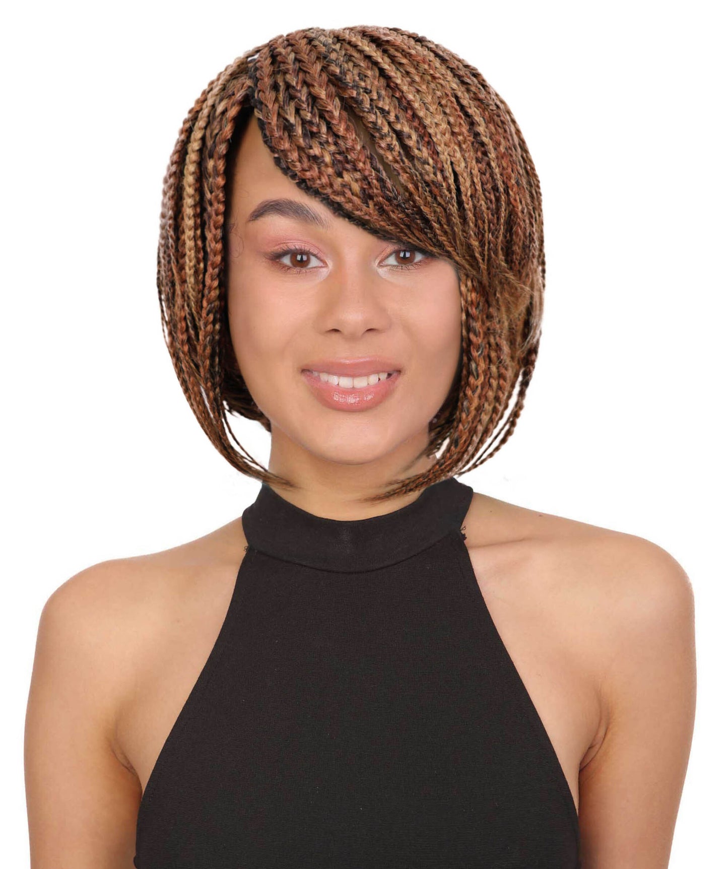 Brendy Women's Full Wig 8.5 Inch Side-Part Short Micro Braided Wig