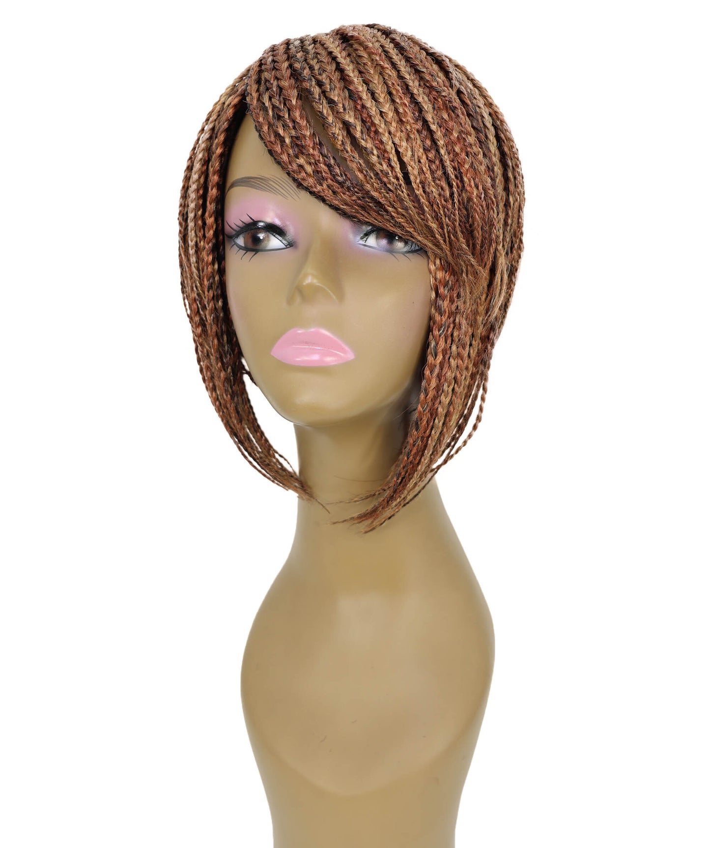 Brendy Women's Full Wig 8.5 Inch Side-Part Short Micro Braided Wig