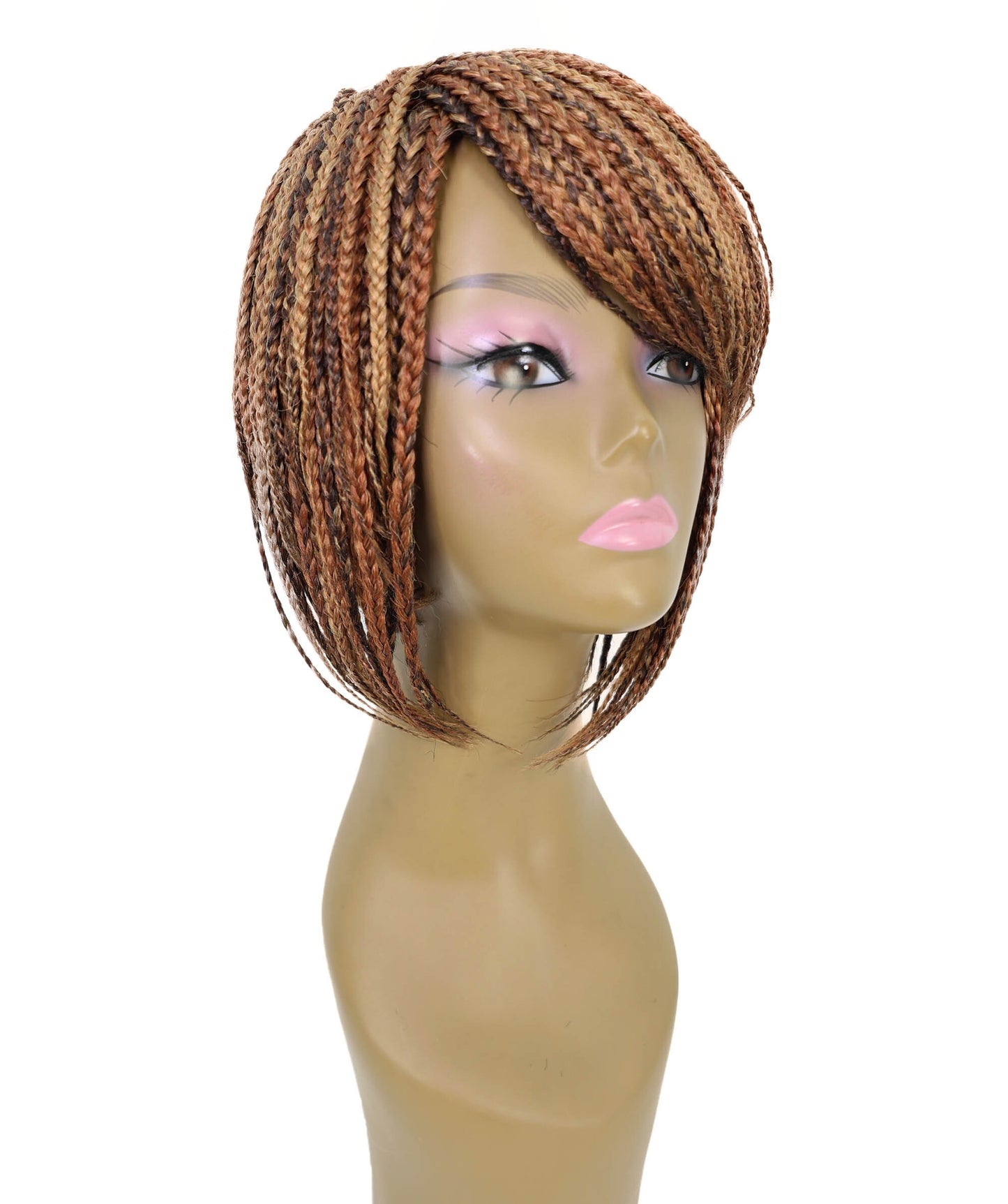 Brendy Women's Full Wig 8.5 Inch Side-Part Short Micro Braided Wig