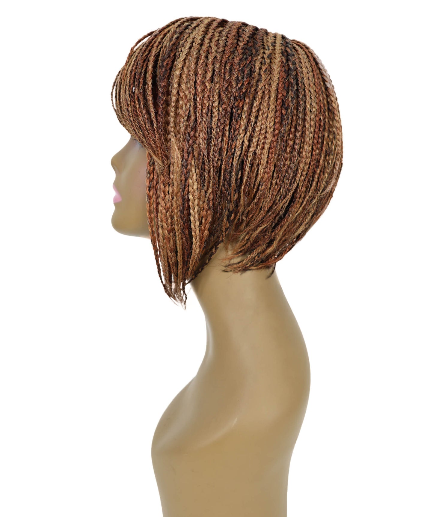Brendy Women's Full Wig 8.5 Inch Side-Part Short Micro Braided Wig