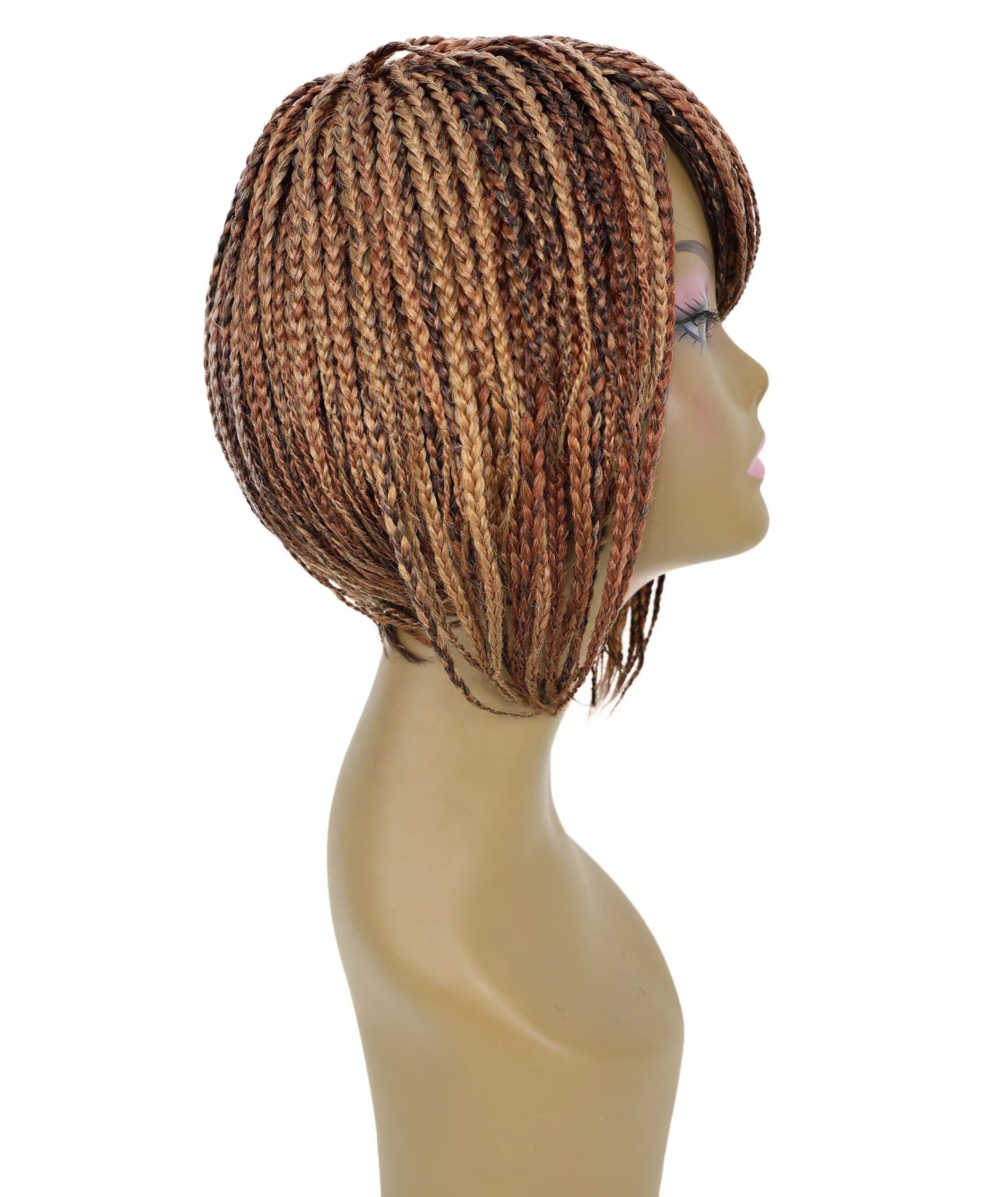Brendy Women's Full Wig 8.5 Inch Side-Part Short Micro Braided Wig