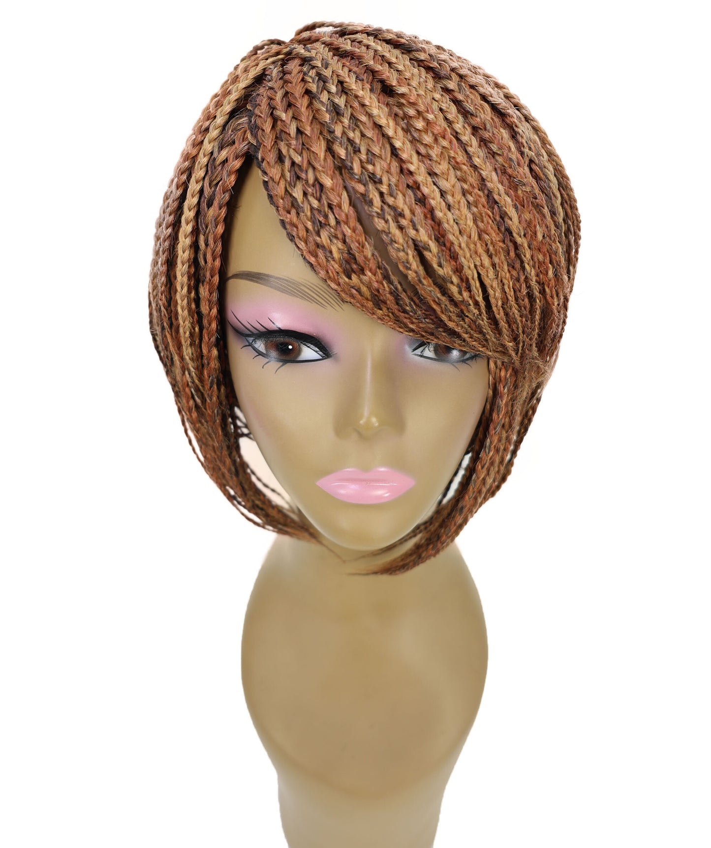 Brendy Women's Full Wig 8.5 Inch Side-Part Short Micro Braided Wig