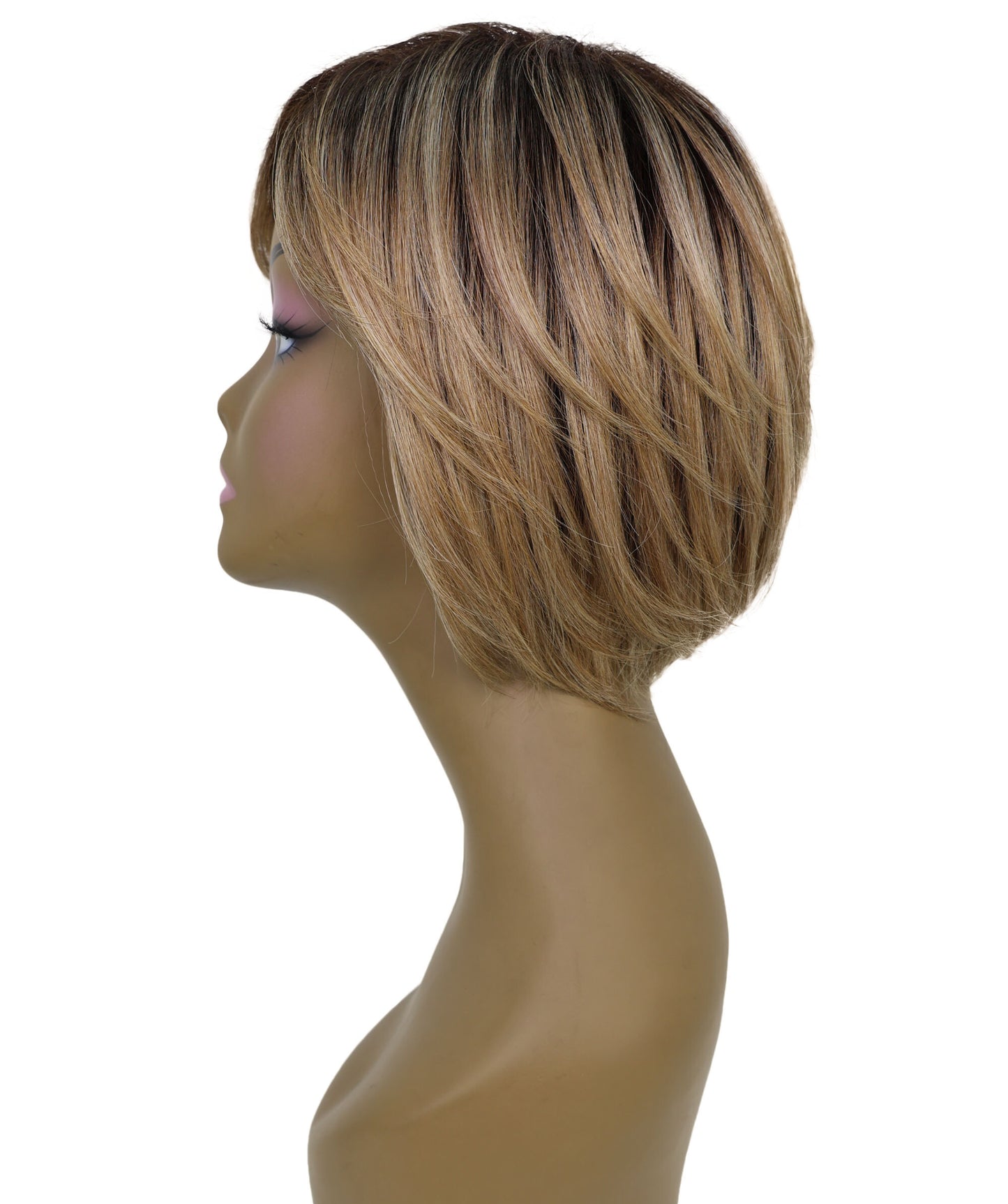 Kettcia Sleek Layered Cut with Face-Framing Style Straight Short Bob Wig