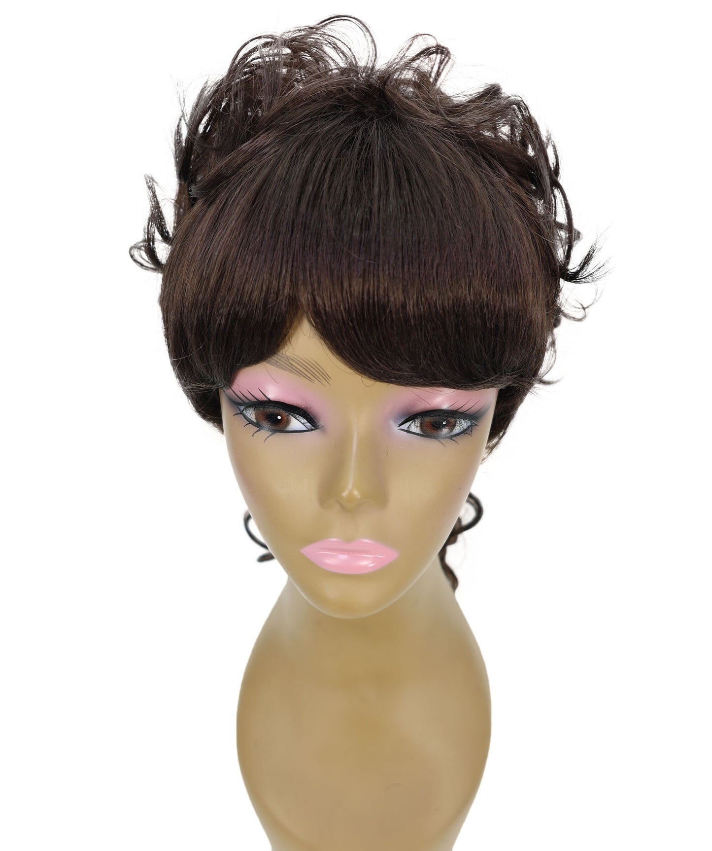 Abdul 14.5 Inch Vintage-Inspired Short Front, Long Back Synthetic Style with Soft Curly Mullet Wig