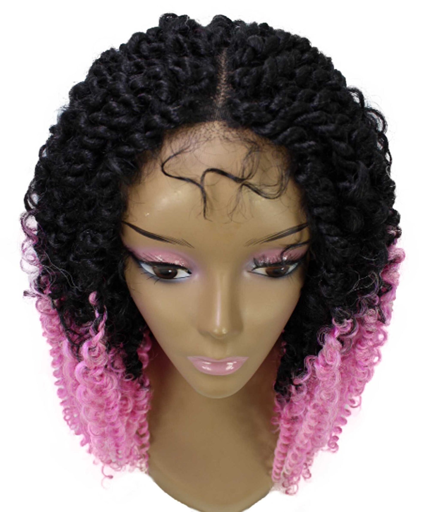 #TT1B/Hot Pink - Black to Dark Pink Ombre