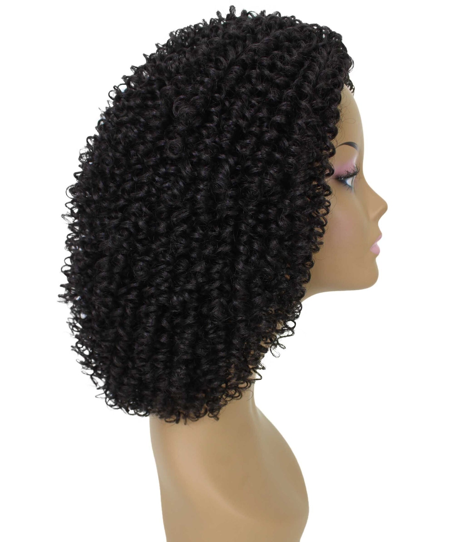 Alexandra Natural Black Curly Layered Half Wig #1B - Natural Black