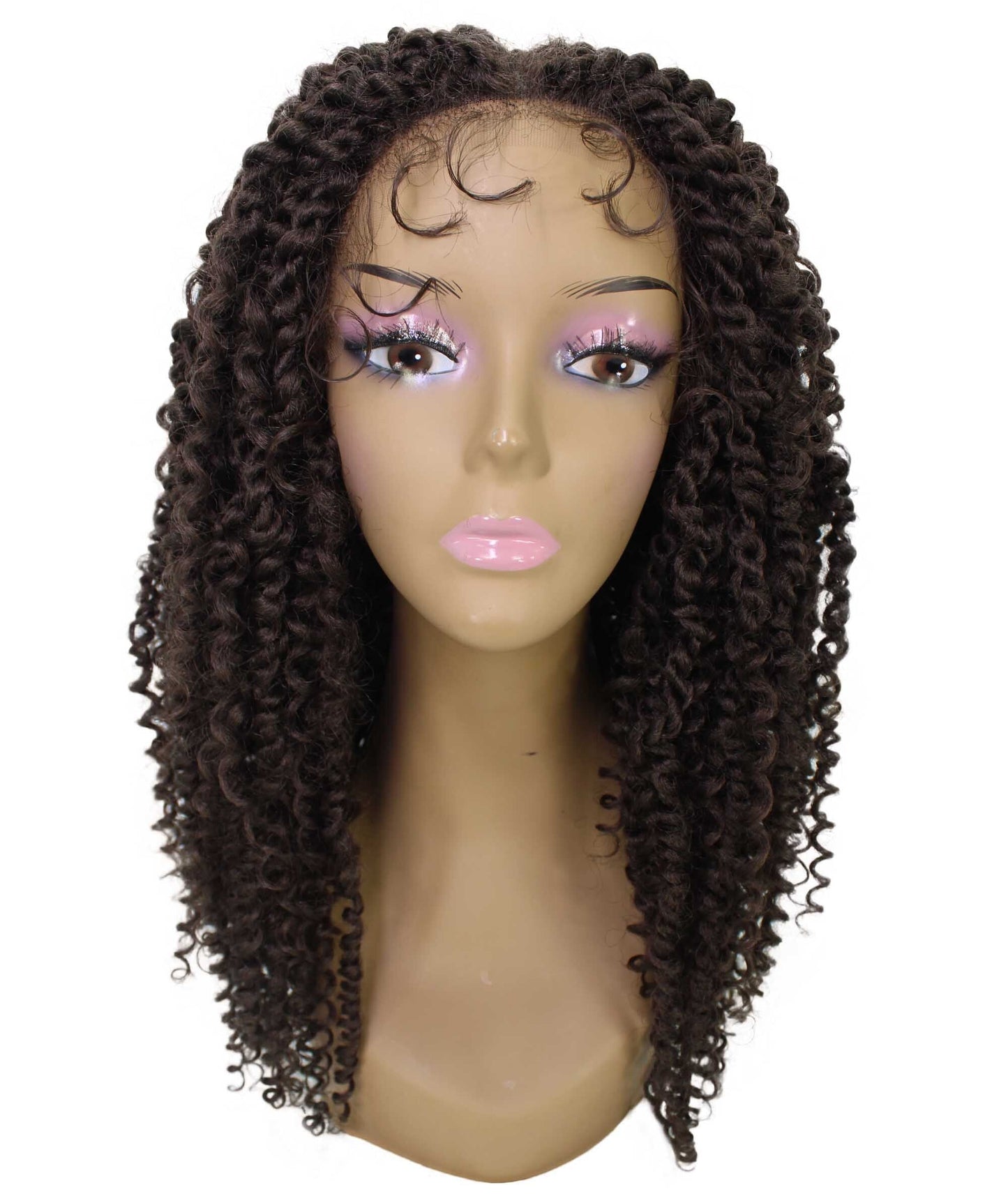 best full 19 inch length 4x4 synthetic hd lace front twists curly curls braided black women affordable glueless baby hairs natural african american brazilian body wave natural multicolored hand tied heat resistant deep dye bohemian wig