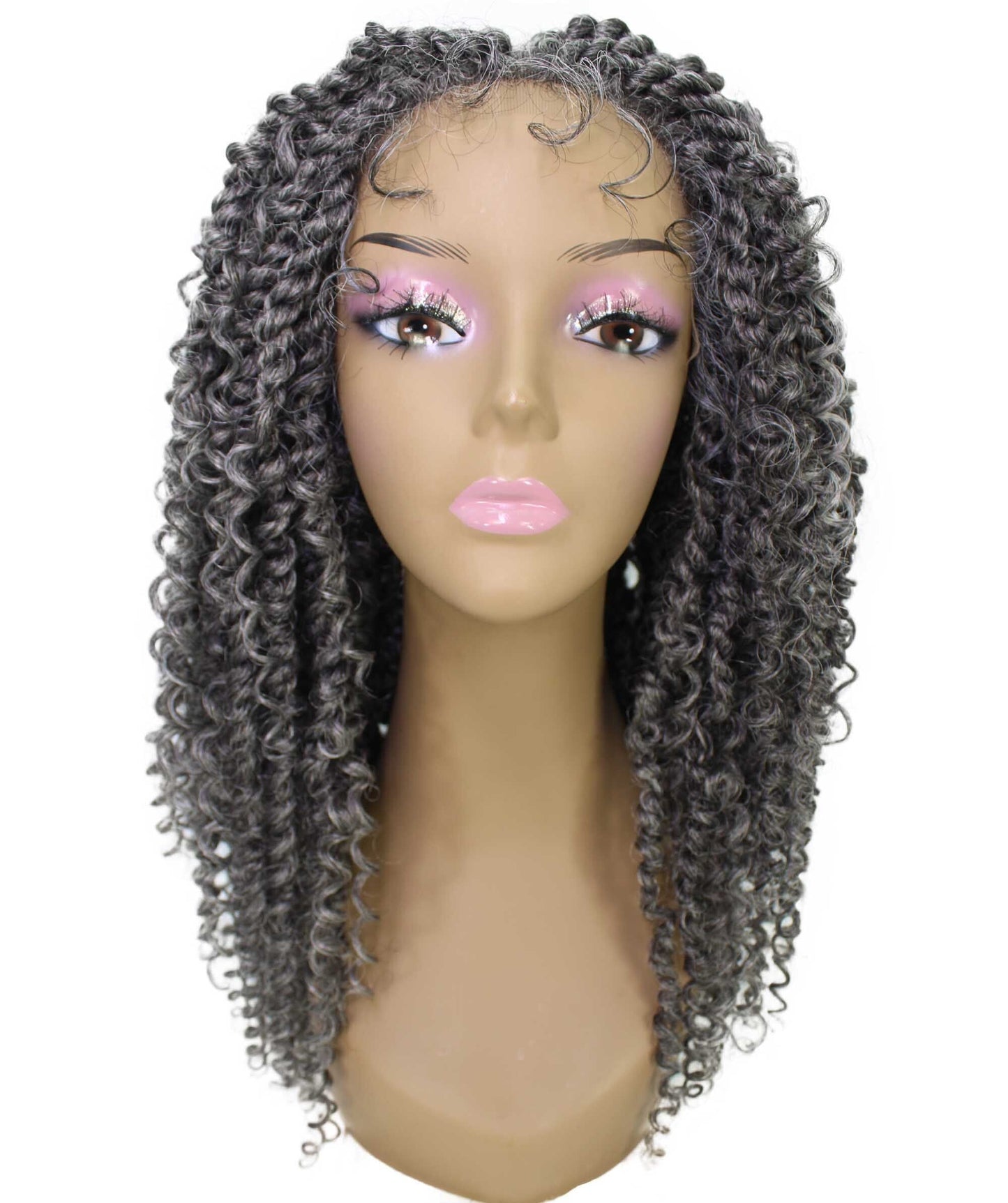 best full 19 inch length 4x4 synthetic hd lace front twists curly curls braided black women affordable glueless baby hairs natural african american brazilian body wave natural multicolored hand tied heat resistant deep dye bohemian wig