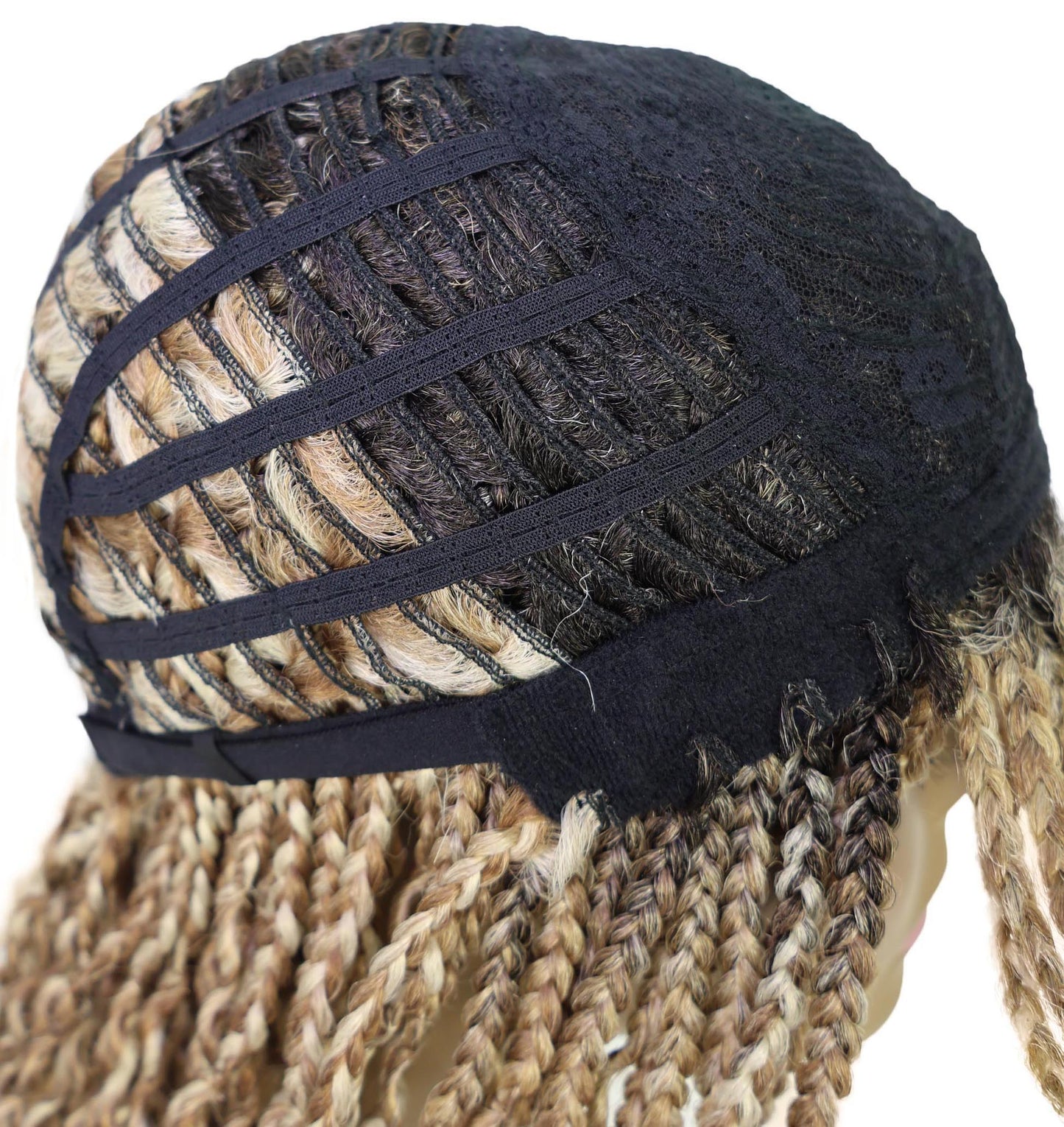 Merlene Shoulder-Length full wig Braided Curly with Box Braid Texture Bob Wig