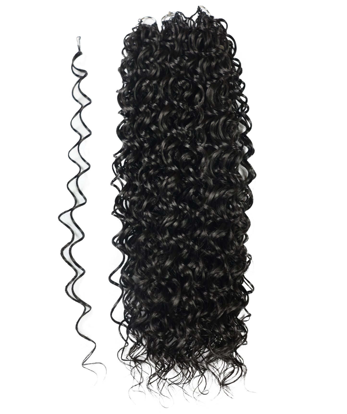 LUXLUXE Hawaiian Synthetic Crochet Hair Extensions – 14" 78g, 18" 100g, 22" 120g  Pre Separated 100 Strands Feather Hairpiece for Curly Protective Styles