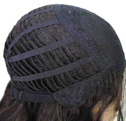 Jacqueline Natural-Looking Deep Wave 23 Inch Wig with Side Part Part