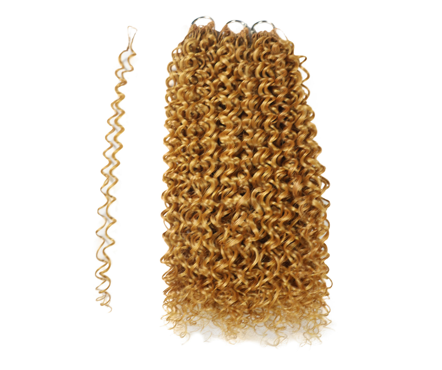 LUXLUXE Water Curl Synthetic Crochet Hair Extensions – Available in 14"  78g 18" 100g & 22" 120g Pre Separated 100 Strands Feather Hairpiece for Natural Bouncy Curls