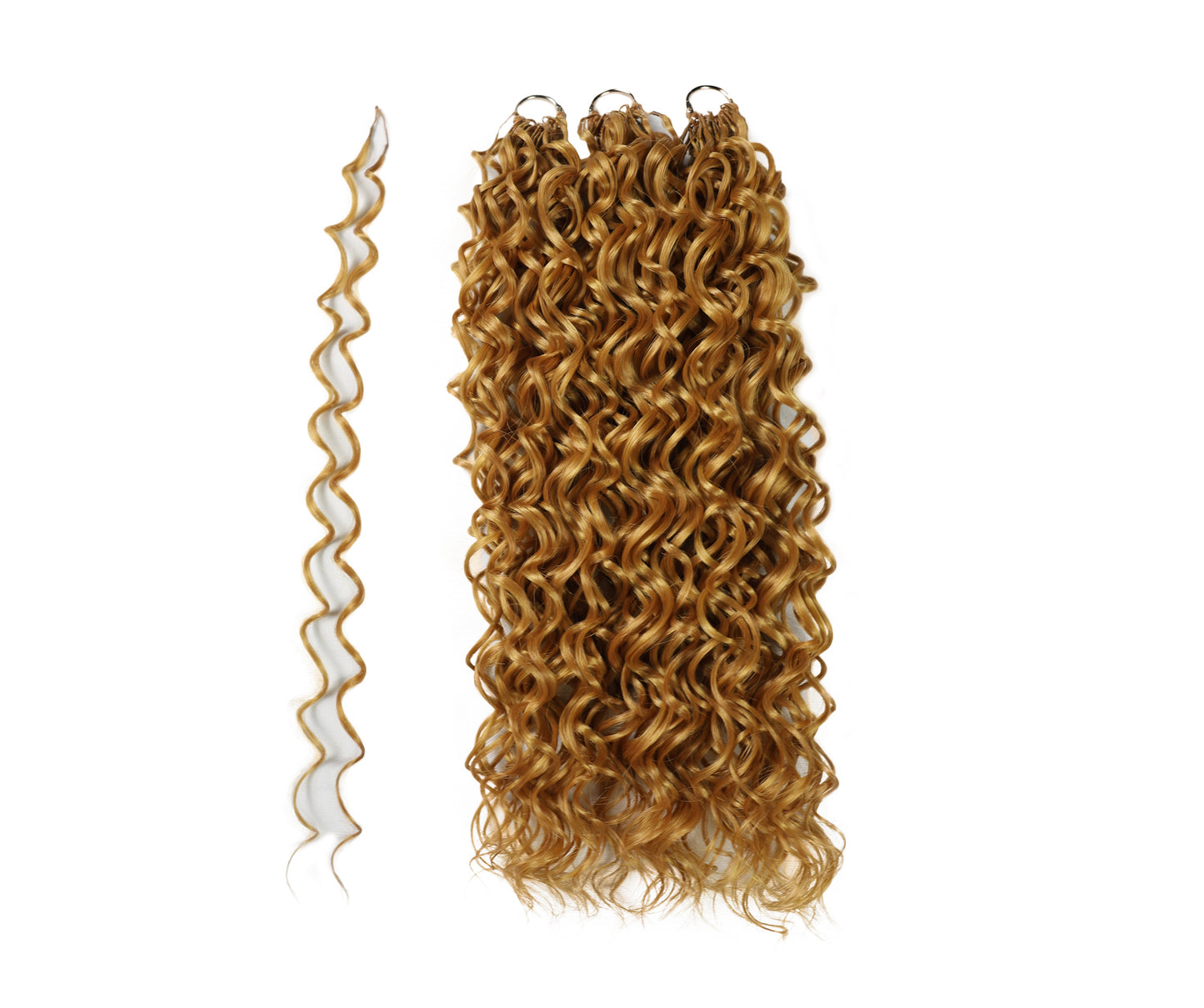LUXLUXE Hawaiian Synthetic Crochet Hair Extensions – 14" 78g, 18" 100g, 22" 120g  Pre Separated 100 Strands Feather Hairpiece for Curly Protective Styles