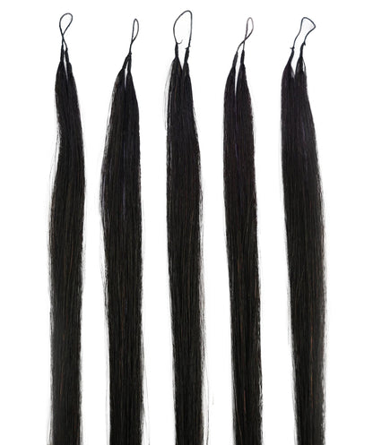 LUXLUXE Knotless Silk Straight Crochet Human Hair Extensions - Natural Black 14" 40g 16" 45g & 18" 50g Pre Separated 40 Strands Feather hairpiece for Women