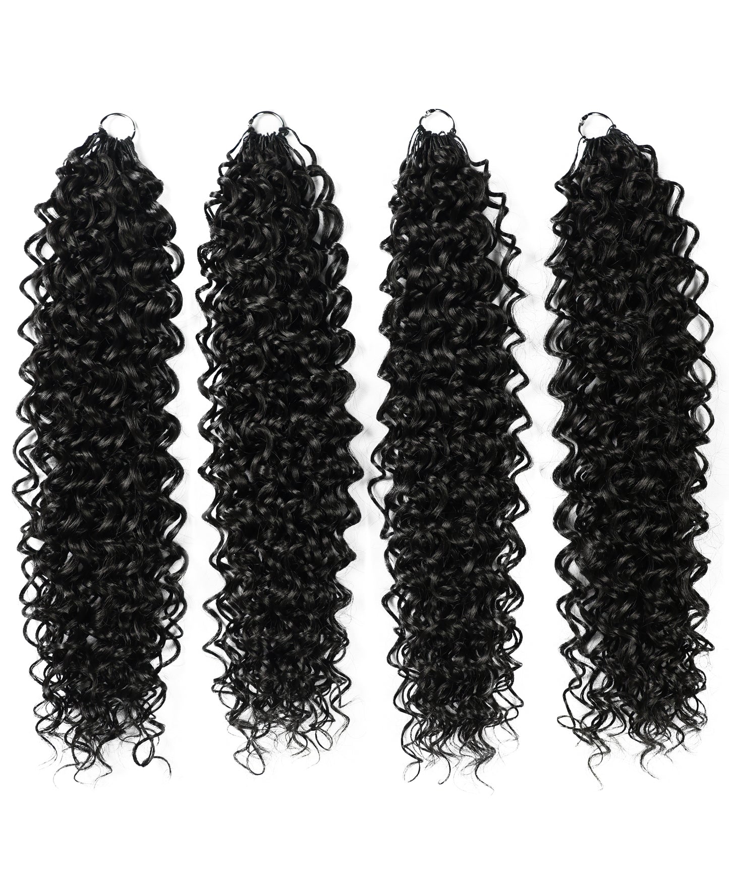 LUXLUXE Dominican Synthetic Crochet Hair Extensions – 14" 78g, 18" 100g, 22" 120g Pre Separated 100 Strands Feather Curly Hairpiece