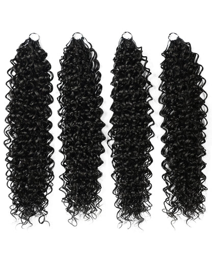 LUXLUXE Dominican Synthetic Crochet Hair Extensions – 14" 78g, 18" 100g, 22" 120g Pre Separated 100 Strands Feather Curly Hairpiece