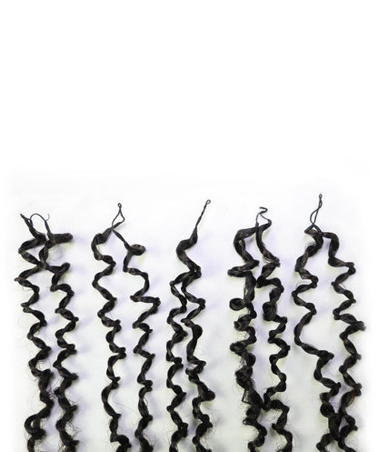 LUXLUXE Knotless Micro Yanky Curly Pre Looped Crochet Human Hair Extensions - Natural Black 14" 40g 16" 45g & 18" 50g Pre Separated 40 Strands Feather Protective Style