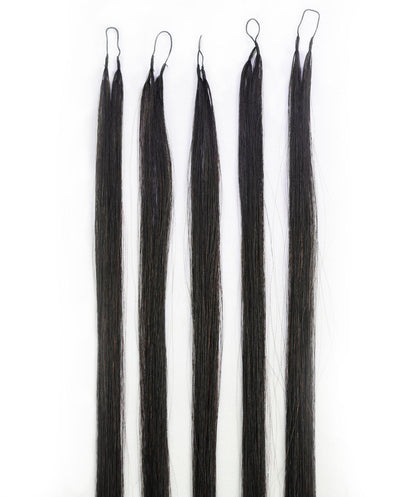 LUXLUXE Knotless Silk Straight Crochet Human Hair Extensions - Natural Black 14" 40g 16" 45g & 18" 50g Pre Separated 40 Strands Feather hairpiece for Women