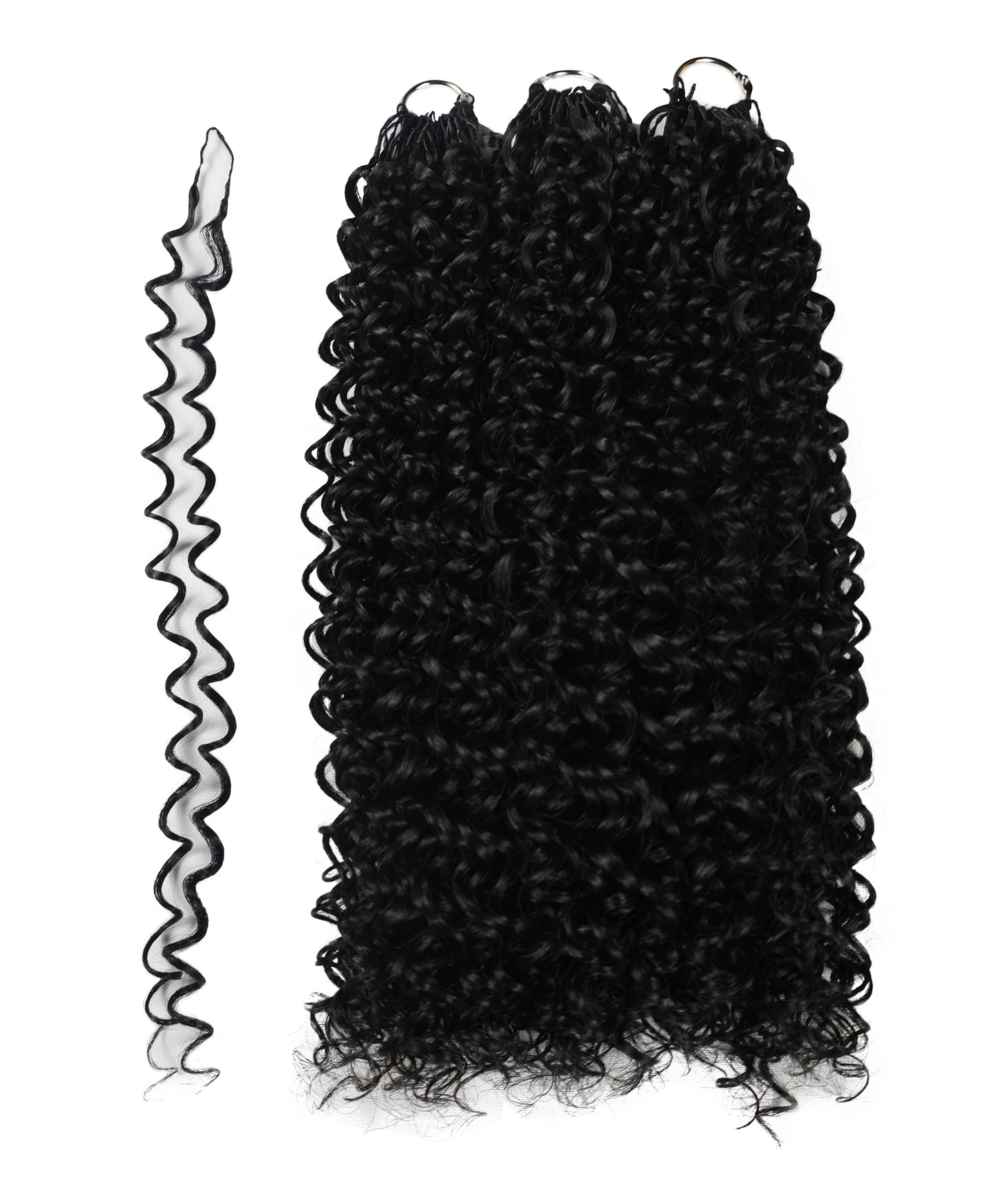 LUXLUXE Water Curl Synthetic Crochet Hair Extensions – Available in 14"  78g 18" 100g & 22" 120g Pre Separated 100 Strands Feather Hairpiece for Natural Bouncy Curls