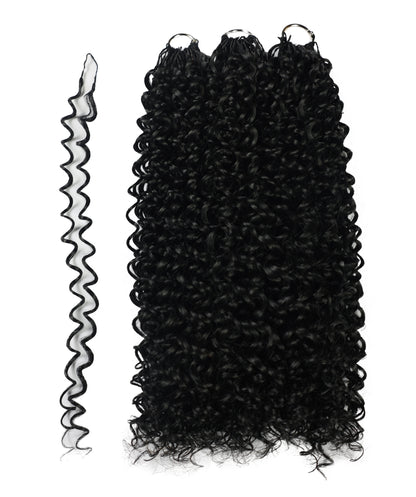 LUXLUXE Water Curl Synthetic Crochet Hair Extensions – Available in 14"  78g 18" 100g & 22" 120g Pre Separated 100 Strands Feather Hairpiece for Natural Bouncy Curls