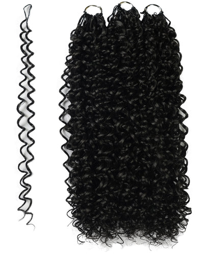 LUXLUXE Water Curl Synthetic Crochet Hair Extensions – Available in 14"  78g 18" 100g & 22" 120g Pre Separated 100 Strands Feather Hairpiece for Natural Bouncy Curls
