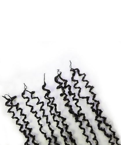 LUXLUXE Knotless Micro Yanky Curly Pre Looped Crochet Human Hair Extensions - Natural Black 14" 40g 16" 45g & 18" 50g Pre Separated 40 Strands Feather Protective Style