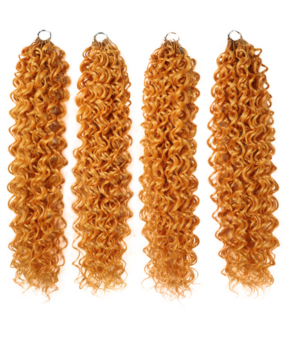 LUXLUXE Dominican Synthetic Crochet Hair Extensions – 14" 78g, 18" 100g, 22" 120g Pre Separated 100 Strands Feather Curly Hairpiece