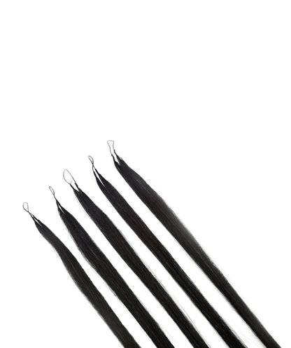LUXLUXE Knotless Silk Straight Crochet Human Hair Extensions - Natural Black 14" 40g 16" 45g & 18" 50g Pre Separated 40 Strands Feather hairpiece for Women