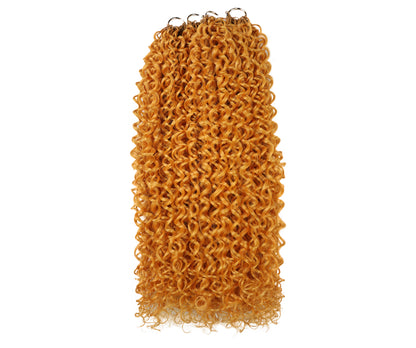 LUXLUXE Water Curl Synthetic Crochet Hair Extensions – Available in 14"  78g 18" 100g & 22" 120g Pre Separated 100 Strands Feather Hairpiece for Natural Bouncy Curls