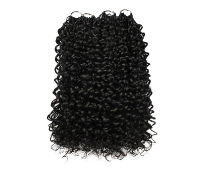 LUXLUXE Water Curl Synthetic Crochet Hair Extensions – Available in 14"  78g 18" 100g & 22" 120g Pre Separated 100 Strands Feather Hairpiece for Natural Bouncy Curls
