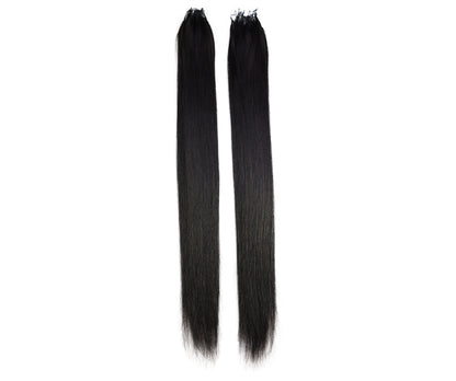 LUXLUXE Knotless Silk Straight Crochet Human Hair Extensions - Natural Black 14" 40g 16" 45g & 18" 50g Pre Separated 40 Strands Feather hairpiece for Women