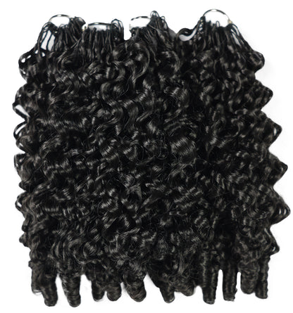 LUXLUXE Burmese Synthetic Crochet Hair Extensions – 14" 78g, 18" 100g, 22" 120g Pre Separated 100 Strands Feather Hairpiece for Soft Curly Protective Styles