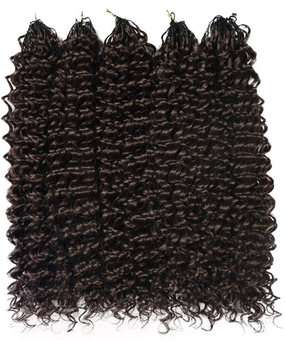 LUXLUXE Water Curl Synthetic Crochet Hair Extensions – Available in 14"  85g 18" 110g & 22" 132g Pre Separated 100 Strands Feather Hairpiece for Natural Bouncy Curls