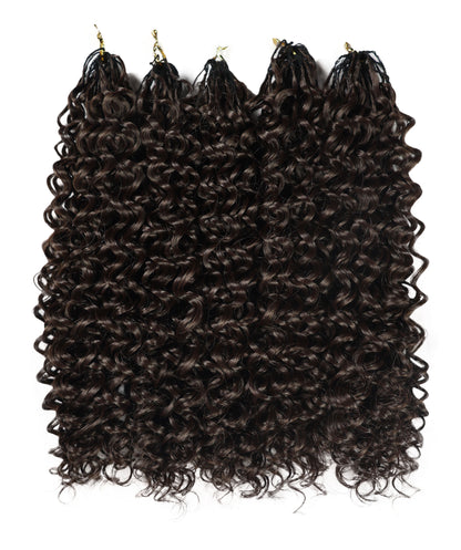 LUXLUXE Water Curl Synthetic Crochet Hair Extensions – Available in 14"  85g 18" 110g & 22" 132g Pre Separated 100 Strands Feather Hairpiece for Natural Bouncy Curls