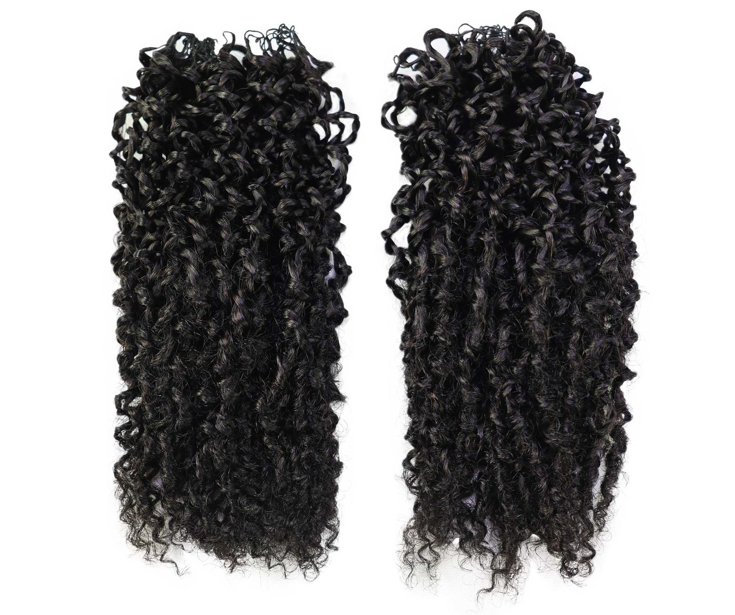 LUXLUXE Knotless Micro Yanky Curly Pre Looped Crochet Human Hair Extensions - Natural Black 14" 40g 16" 45g & 18" 50g Pre Separated 40 Strands Feather Protective Style