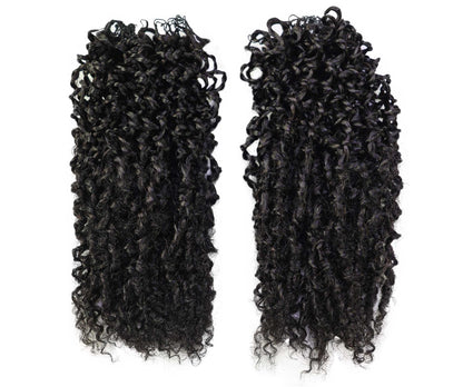 LUXLUXE Knotless Micro Yanky Curly Pre Looped Crochet Human Hair Extensions - Natural Black 14" 40g 16" 45g & 18" 50g Pre Separated 40 Strands Feather Protective Style