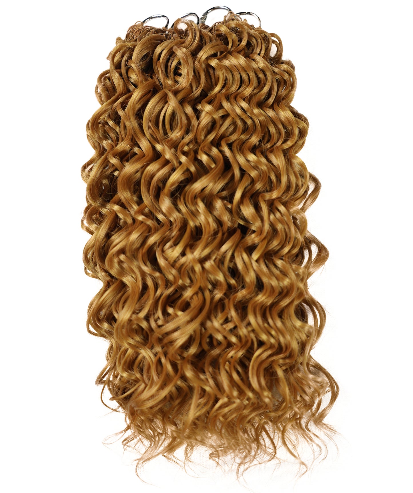LUXLUXE Hawaiian Synthetic Crochet Hair Extensions – 14" 78g, 18" 100g, 22" 120g  Pre Separated 100 Strands Feather Hairpiece for Curly Protective Styles