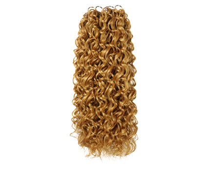 LUXLUXE Hawaiian Synthetic Crochet Hair Extensions – 14" 78g, 18" 100g, 22" 120g  Pre Separated 100 Strands Feather Hairpiece for Curly Protective Styles