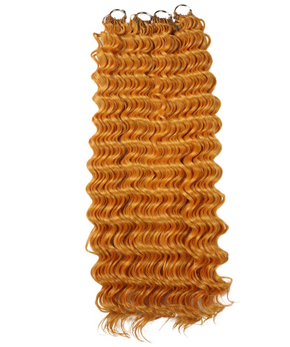 LUXLUXE Deep Wave Synthetic Crochet Hair Extensions – Available in 14"  78g 18" 100g & 22" 120g Pre Separated 100 Strands Feather Hairpiece